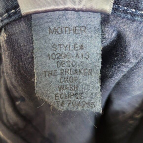 Mother Size 28 The Breaker Crop Jeans Straight Leg Stretch Eclipse Blue - Picture 11 of 12